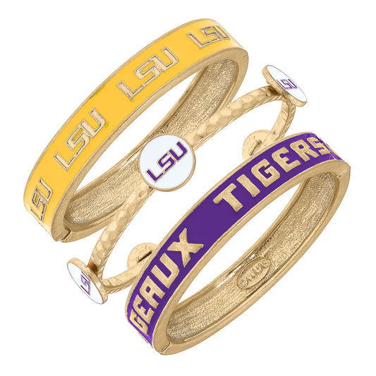 Women's LSU Tigers Stacked Enameled Bangle Set