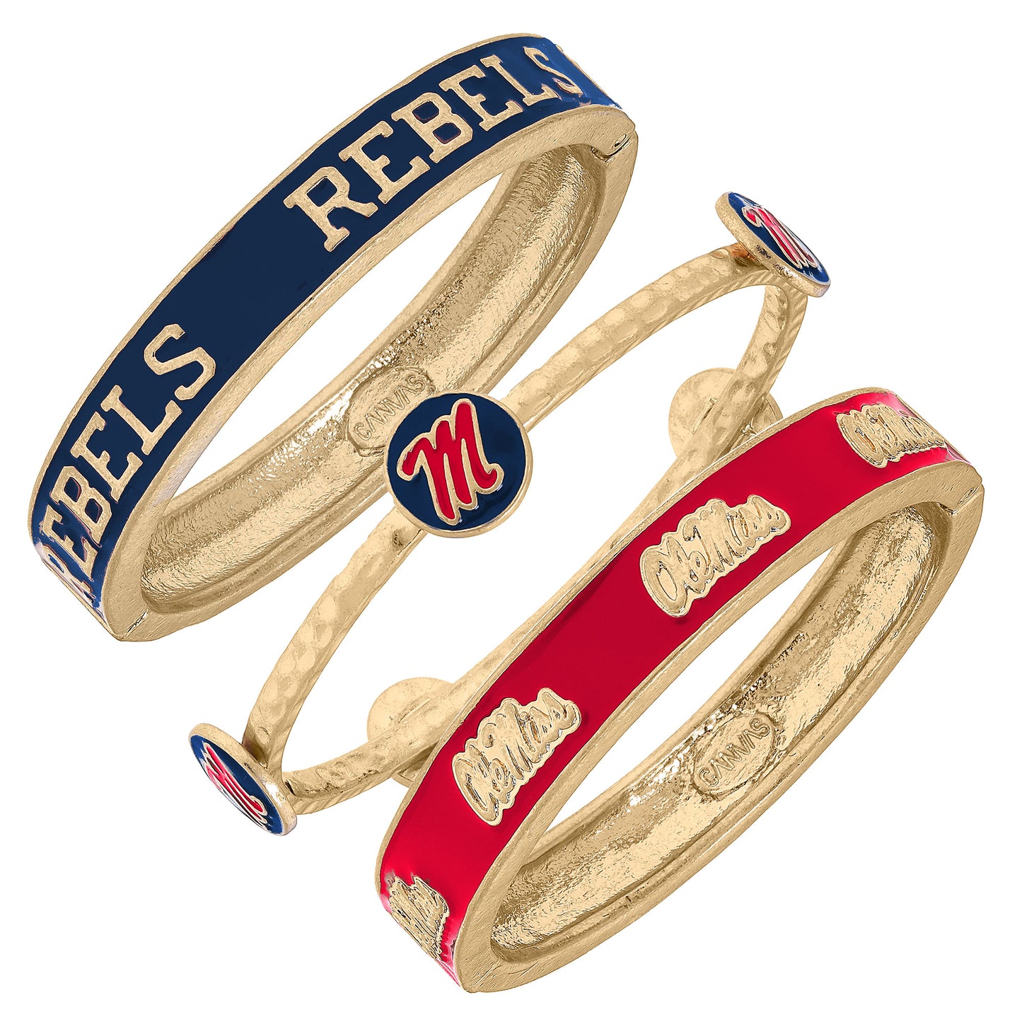 Women's Ole Miss Rebels Stacked Enameled Bangle Set