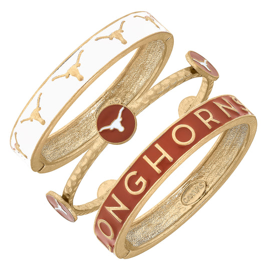 Women's Texas Longhorns Stacked Enameled Bangle Set