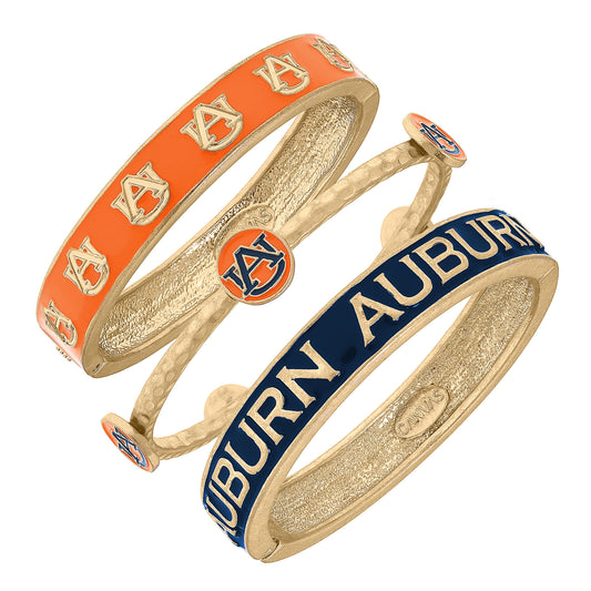 Women's Auburn Tigers Stacked Enameled Bangle Set