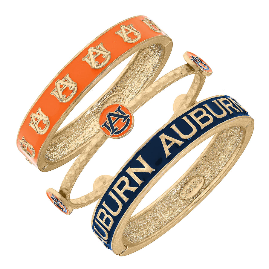 Women's Auburn Tigers Stacked Enameled Bangle Set