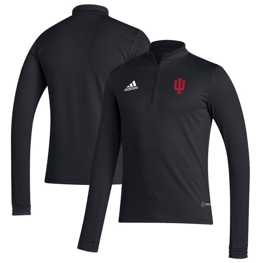 Men's adidas Black Indiana Hoosiers Sideline Entrada22 Quarter-Zip Pullover Top