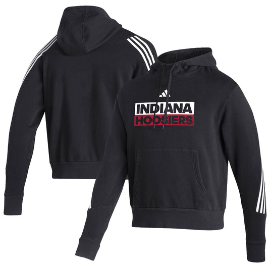 Men's adidas Black Indiana Hoosiers Sideline Fashion Pullover Hoodie