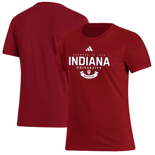 Women's adidas Crimson Indiana Hoosiers Sideline Fresh T-Shirt