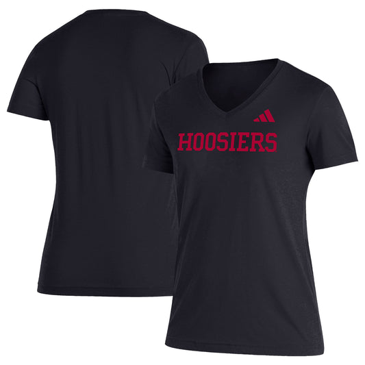 Women's adidas Black Indiana Hoosiers Sideline Blend Short Sleeve T-Shirt