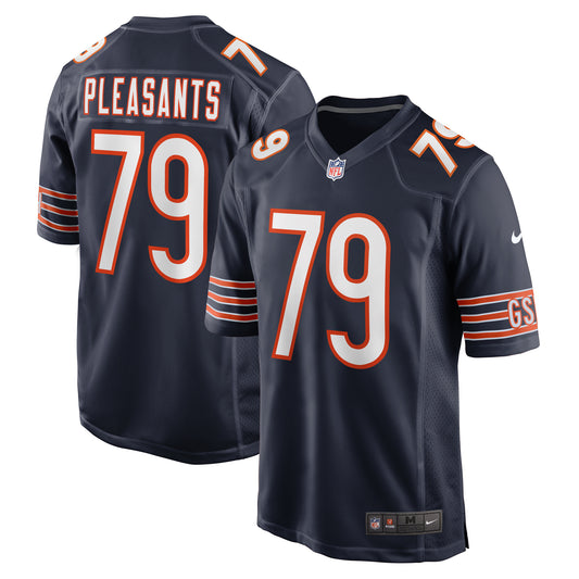 Men's Nike Austen Pleasants  Navy Chicago Bears  Game Jersey