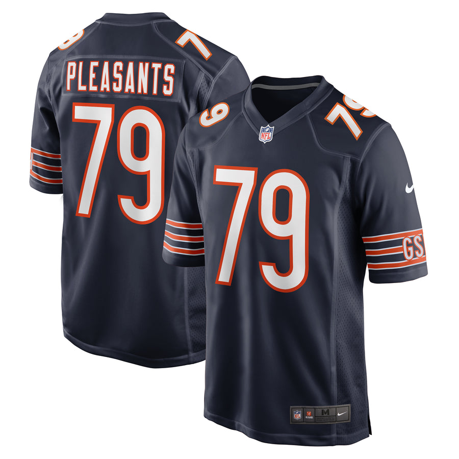 Men's Nike Austen Pleasants  Navy Chicago Bears  Game Jersey
