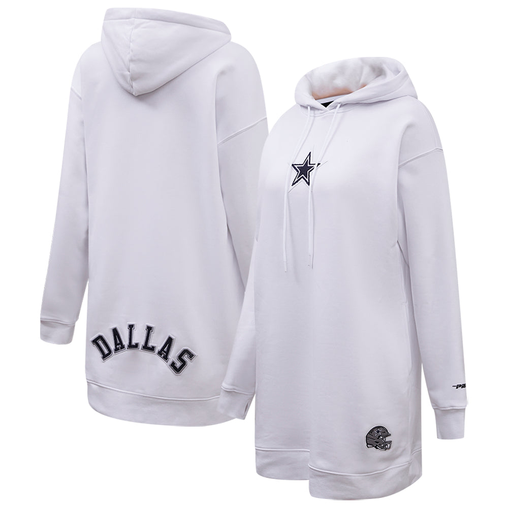 Women's Pro Standard White Dallas Cowboys Fleece Hoodie Dress