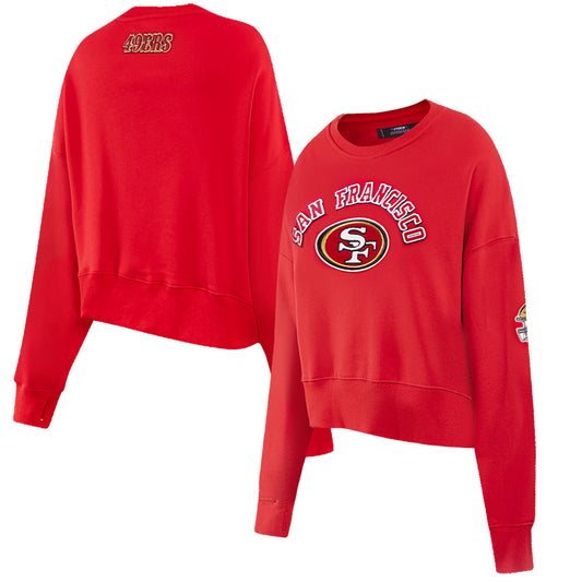 Women's Pro Standard Scarlet San Francisco 49ers Fleece Pullover Sweatshirt