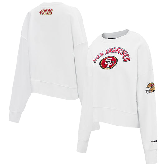 Women's Pro Standard White San Francisco 49ers Fleece Pullover Sweatshirt