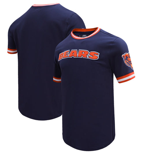 Men's Pro Standard  Navy Chicago Bears Classic Chenille Double Knit T-Shirt