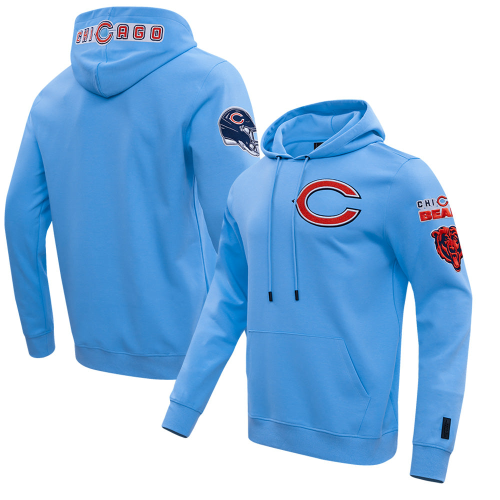 Men's Pro Standard  Blue Chicago Bears Classic Chenille Double Knit Pullover Hoodie