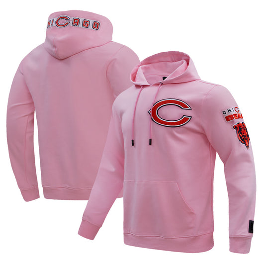 Men's Pro Standard  Pink Chicago Bears Classic Chenille Double Knit Pullover Hoodie