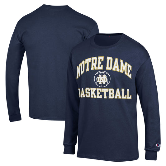 Men's Champion Navy Notre Dame Fighting Irish Basketball Icon Long Sleeve T-Shirt