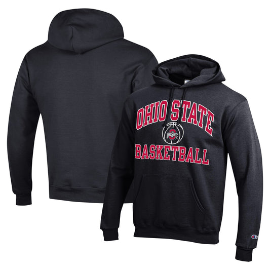 Men's Champion Black Ohio State Buckeyes Basketball Icon Powerblend Pullover Hoodie