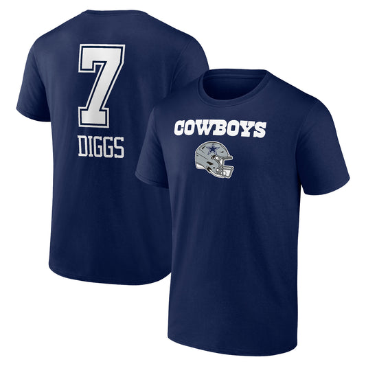 Men's Trevon Diggs Navy Dallas Cowboys Wordmark Player Name & Number T-Shirt