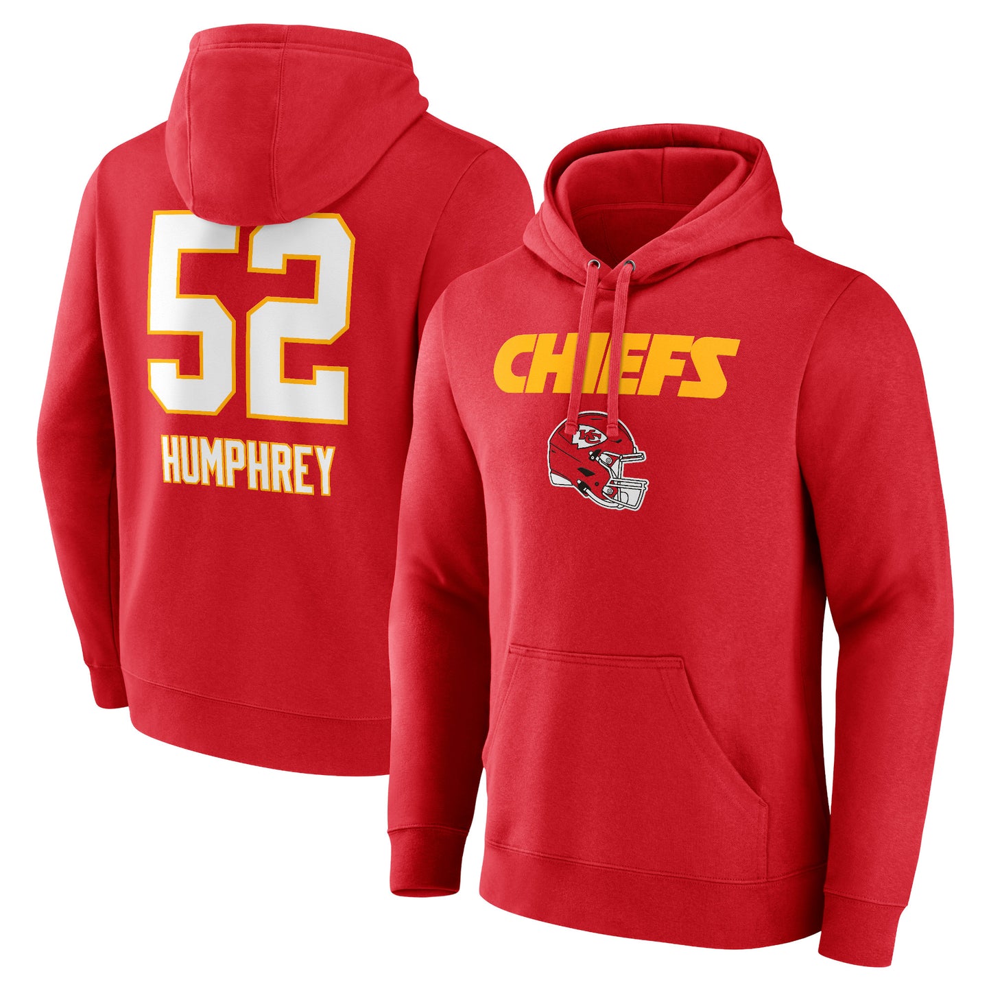 Men's Creed Humphrey Red Kansas City Chiefs Wordmark Player Name & Number Pullover Hoodie