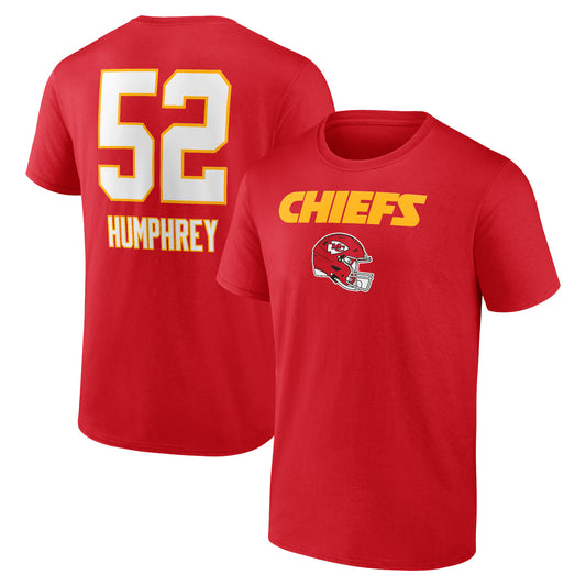 Men's Creed Humphrey Red Kansas City Chiefs Wordmark Player Name & Number T-Shirt