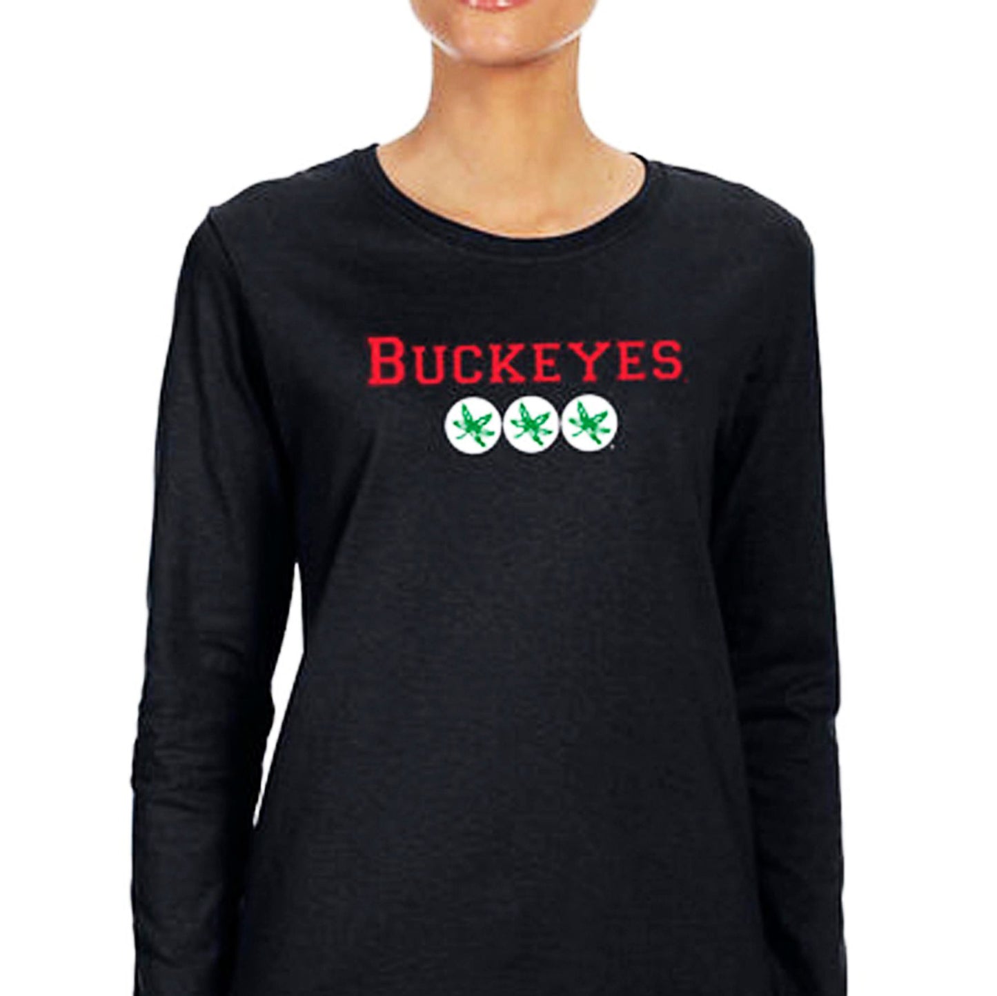 Women's  Black Ohio State Buckeyes Long Sleeve T-Shirt