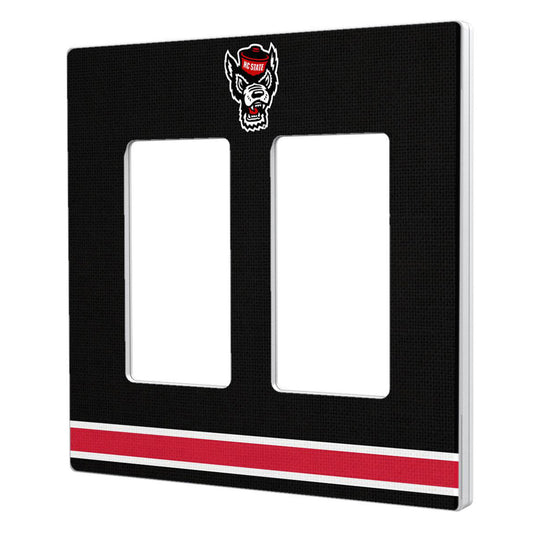 Keyscaper NC State Wolfpack Stripe Design Double Rocker Lightswitch Plate