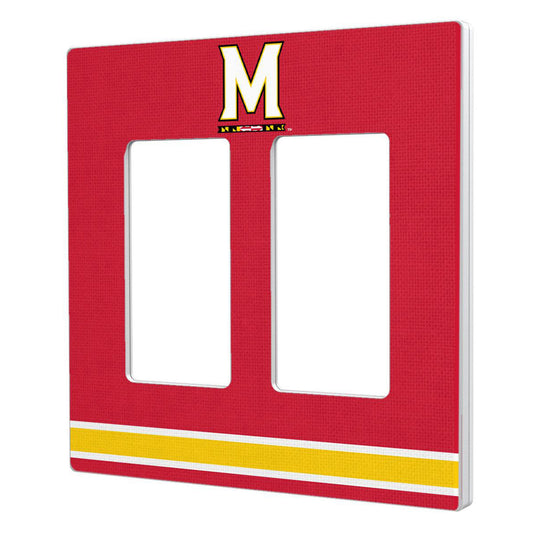 Keyscaper Maryland Terrapins Stripe Design Double Rocker Lightswitch Plate