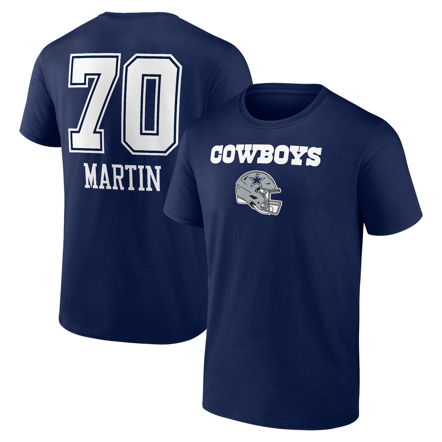 Men's Zack Martin Navy Dallas Cowboys Wordmark Player Name & Number T-Shirt