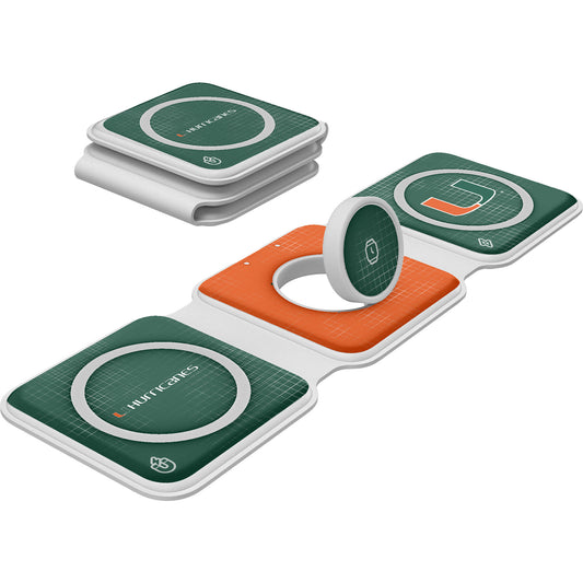 Keyscaper Miami Hurricanes 3-in-1 Foldable Charger