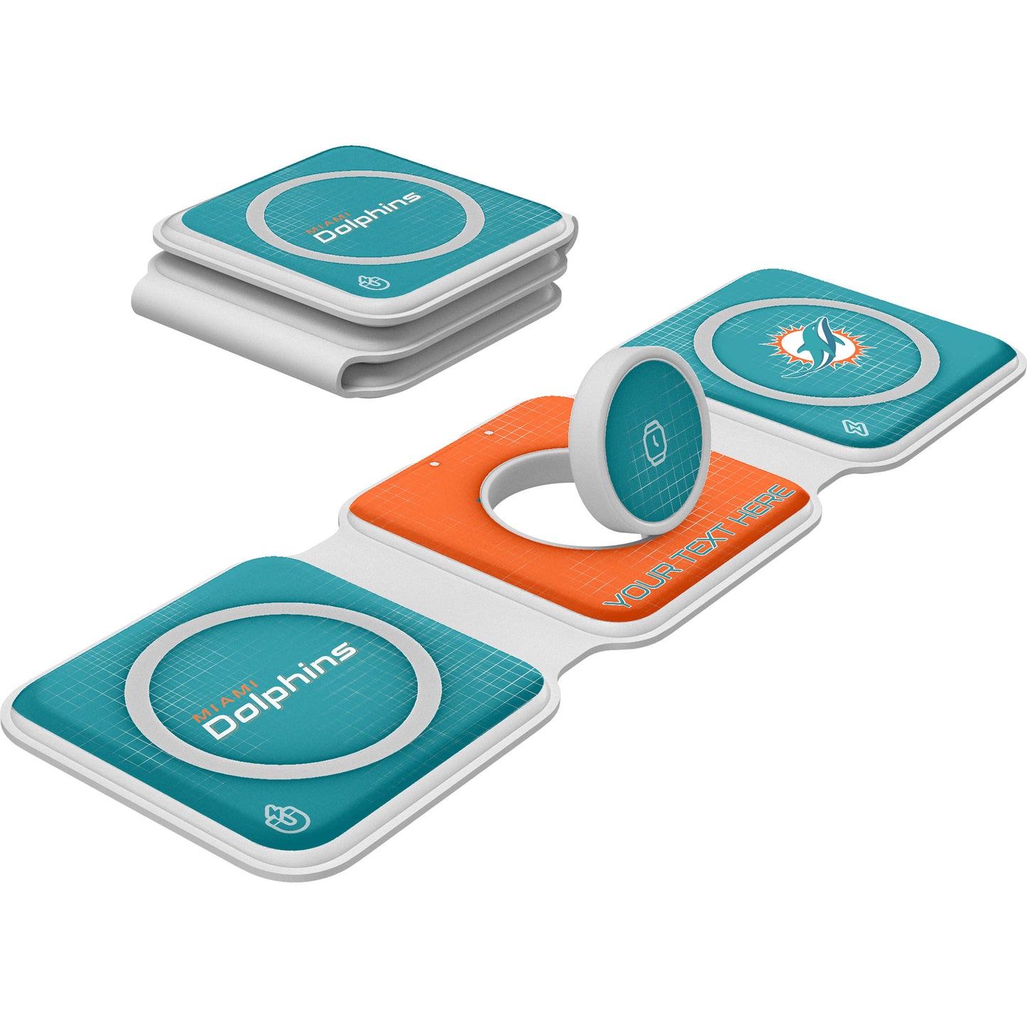 Keyscaper Miami Dolphins Personalized 3-in-1 Foldable Charger