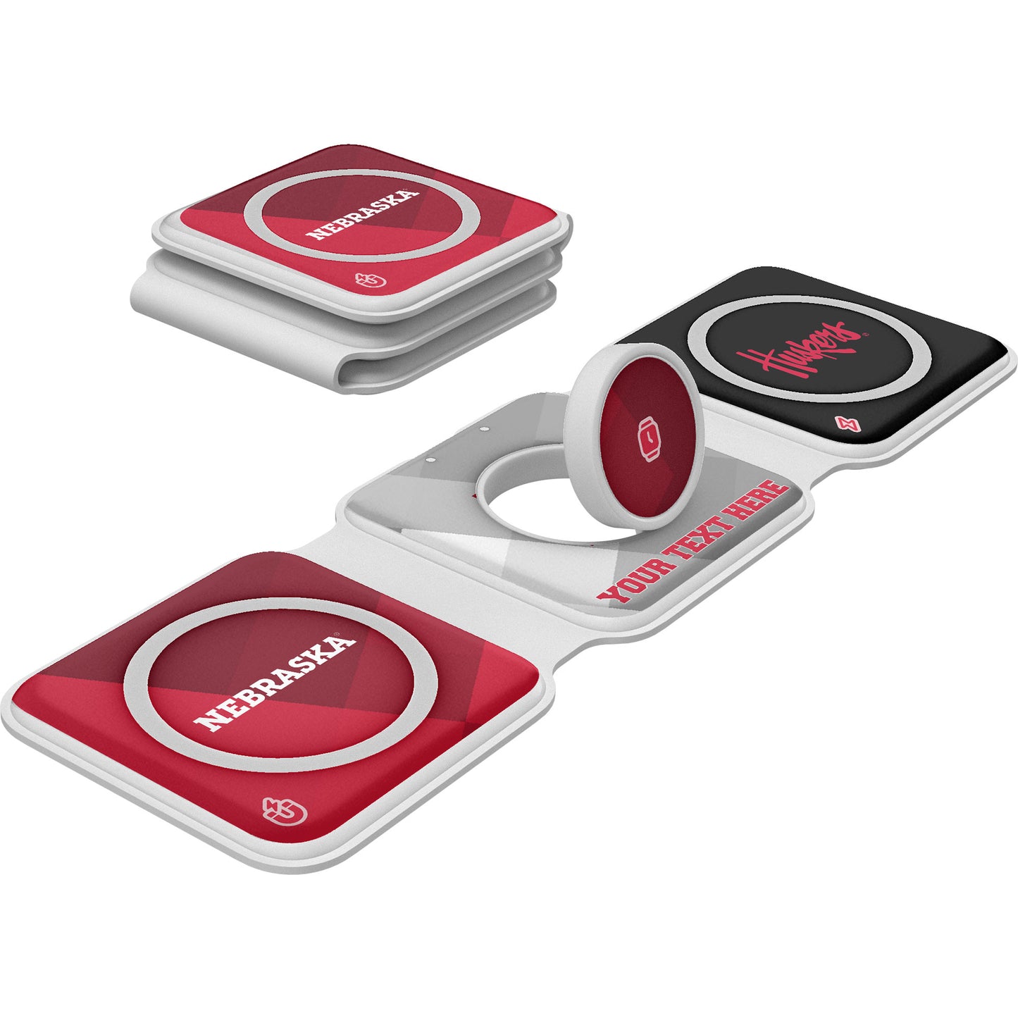 Keyscaper Nebraska Huskers Personalized 3-in-1 Foldable Charger