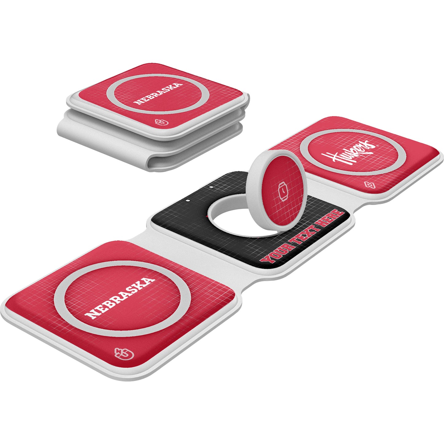 Keyscaper Nebraska Huskers Personalized 3-in-1 Foldable Charger