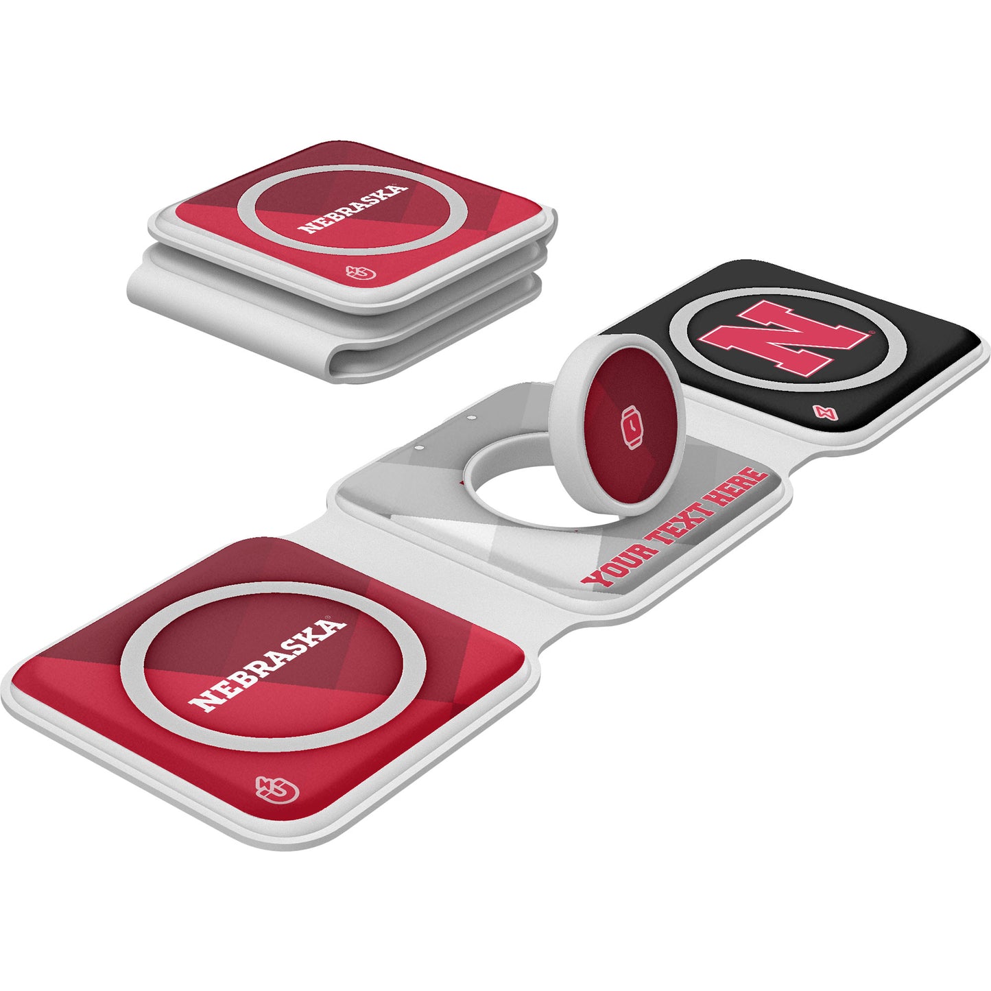 Keyscaper Nebraska Huskers Personalized 3-in-1 Foldable Charger