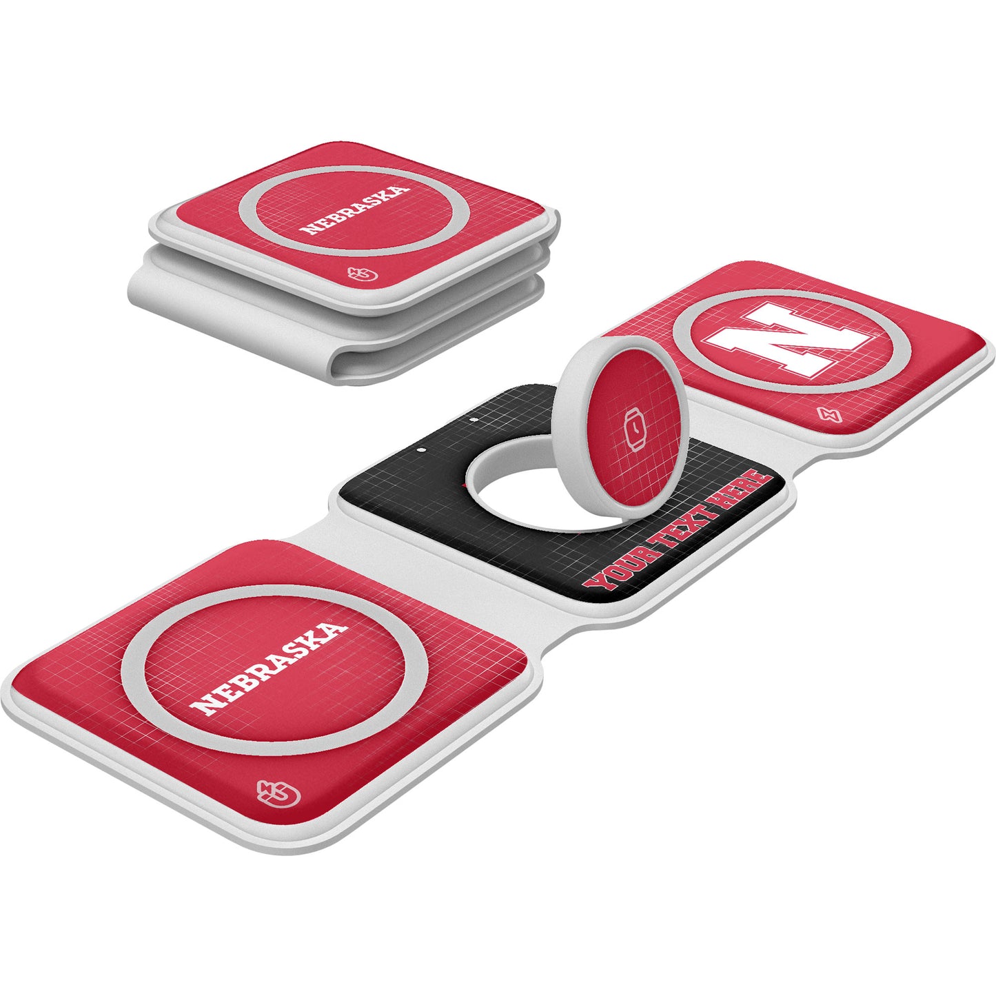 Keyscaper Nebraska Huskers Personalized 3-in-1 Foldable Charger