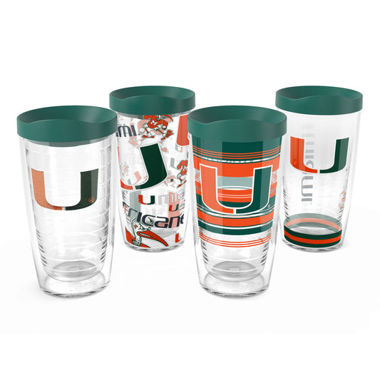 Tervis Miami Hurricanes Four-Pack 16oz. Classic Tumbler Set