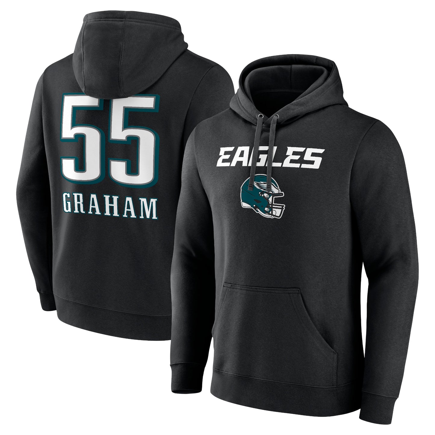 Men's Brandon Graham Black Philadelphia Eagles Wordmark Player Name & Number Pullover Hoodie