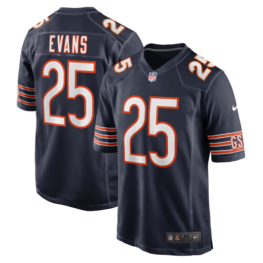 Men's Nike Darrynton Evans  Navy Chicago Bears  Game Jersey