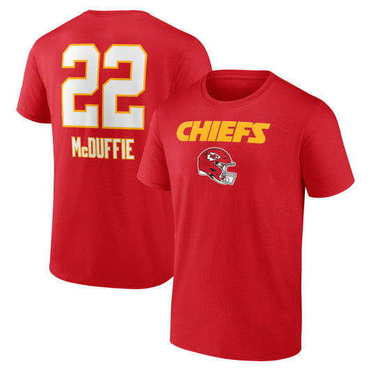 Men's Trent McDuffie Red Kansas City Chiefs Wordmark Player Name & Number T-Shirt