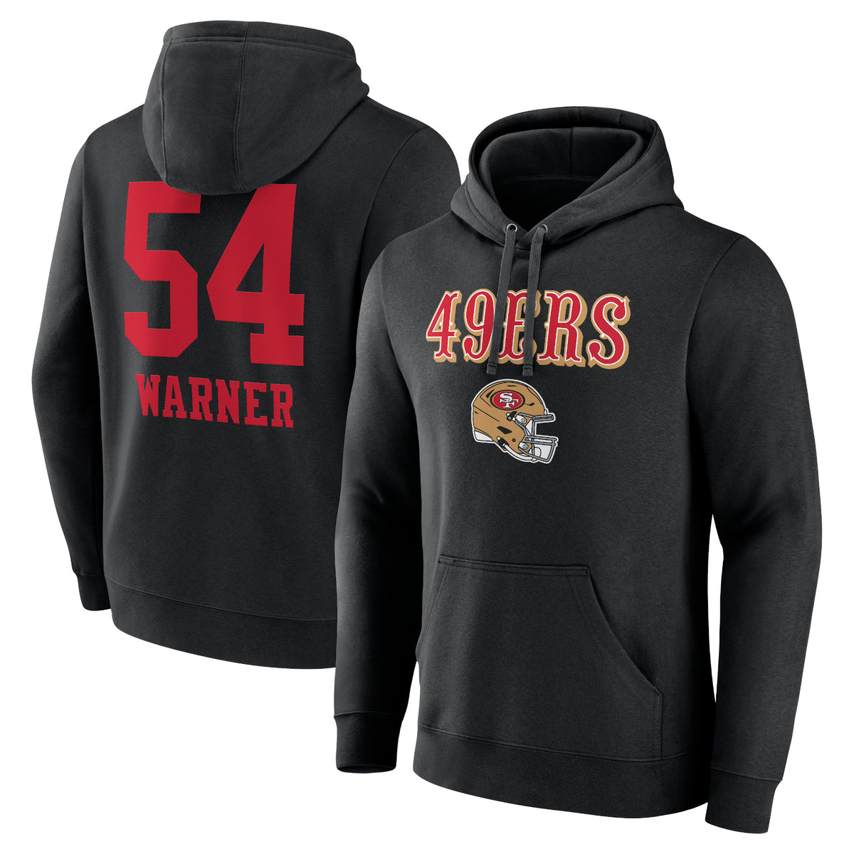 Men's Fred Warner Black San Francisco 49ers Wordmark Player Name & Number Pullover Hoodie