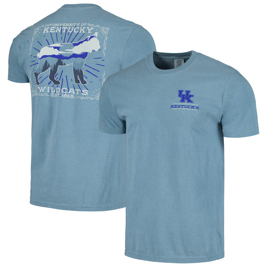 Men's Light Blue Kentucky Wildcats State Scenery Comfort Colors T-Shirt