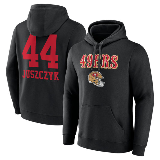 Men's Kyle Juszczyk Black San Francisco 49ers Wordmark Player Name & Number Pullover Hoodie