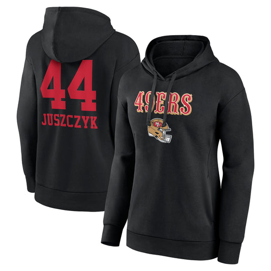 Women's Kyle Juszczyk Black San Francisco 49ers Wordmark Player Name & Number Pullover Hoodie