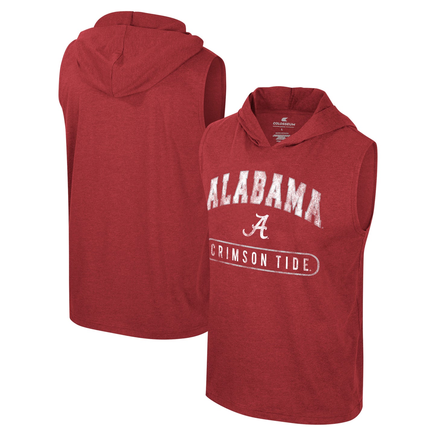 Men's Colosseum Crimson Alabama Crimson Tide Varsity Sleeveless Hoodie Tank Top