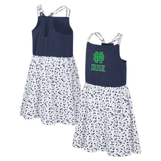 Girls Youth Colosseum Navy/White Notre Dame Fighting Irish Robin Floral Dress