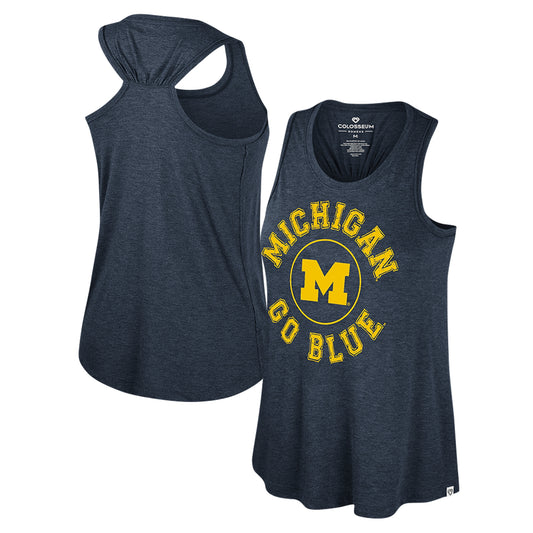 Women's Colosseum Navy Michigan Wolverines Prudence Racerback Tank Top