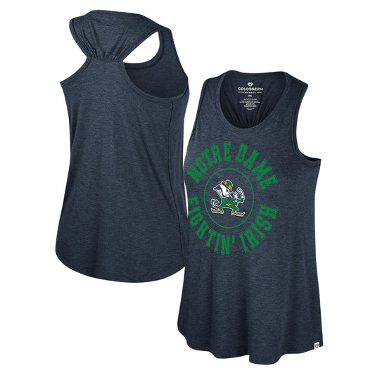 Women's Colosseum Navy Notre Dame Fighting Irish Prudence Racerback Tank Top