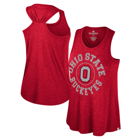 Women's Colosseum Scarlet Ohio State Buckeyes Prudence Racerback Tank Top