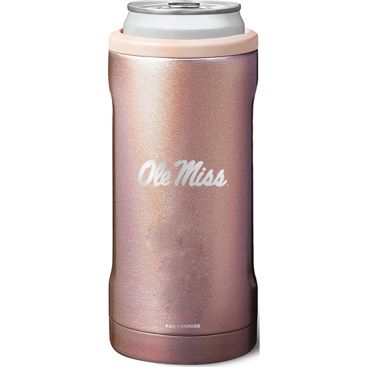 BruMate Ole Miss Rebels 12oz. Primary Mark Glitter Slim Can Cooler