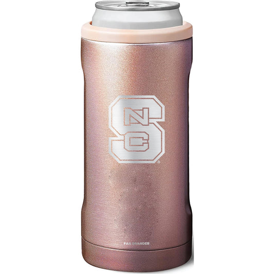 BruMate NC State Wolfpack 12oz. Primary Mark Glitter Slim Can Cooler