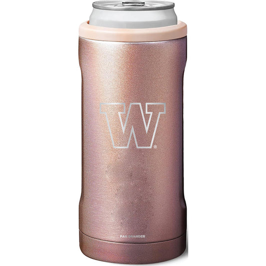 BruMate Washington Huskies 12oz. Primary Mark Glitter Slim Can Cooler