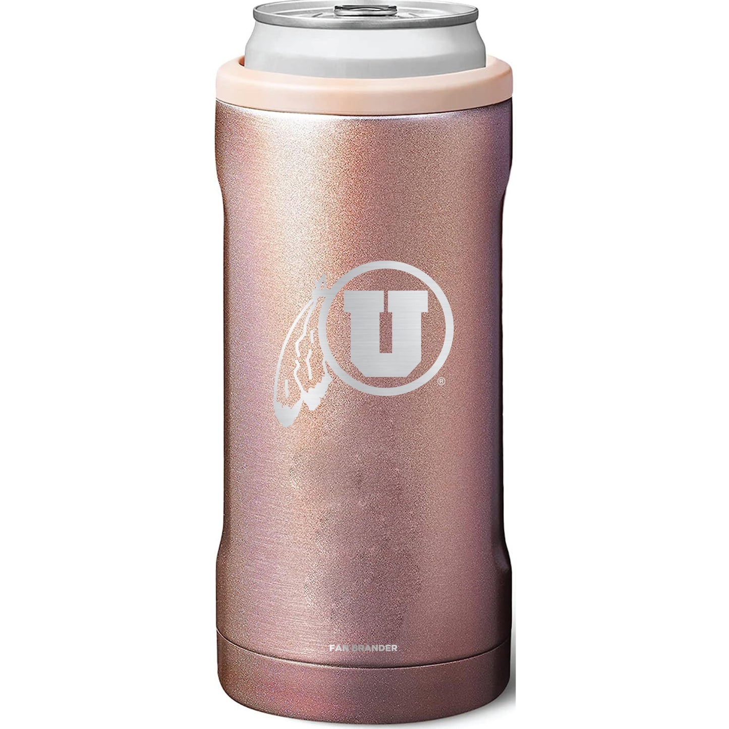 BruMate Utah Utes 12oz. Primary Mark Glitter Slim Can Cooler