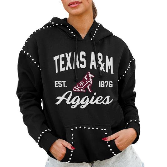 Women's Gameday Couture  Black Texas A&M Aggies Studded Pullover Hoodie